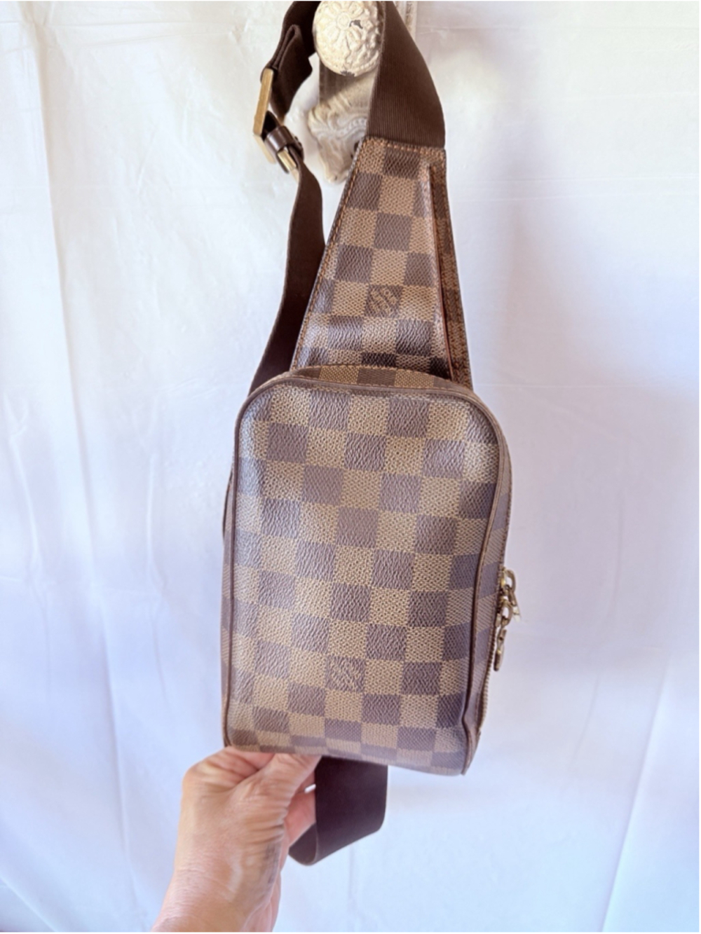 Louis Vuitton LV Shoulder Bag Geronimos Ebene Brown Damier - Picture 15 of 16